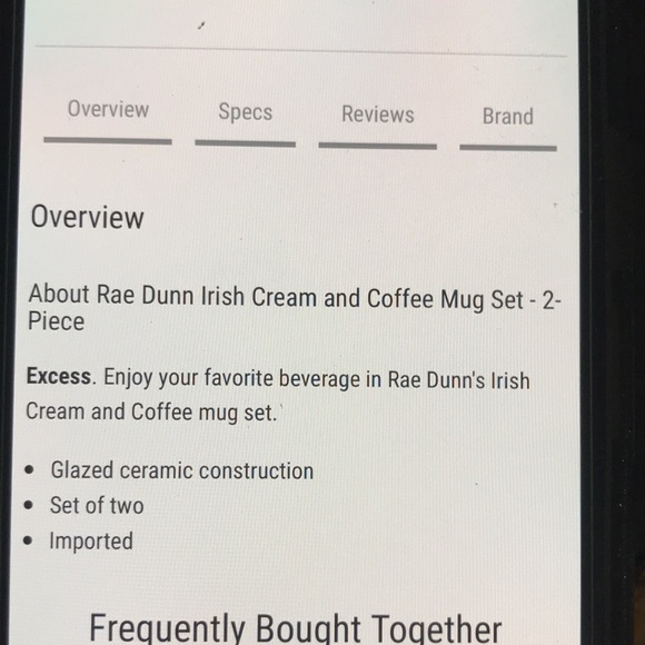 Rae Dunn IRISH COFFEE & IRISH CREAM coffee mug set 2 piece  NEW - Picture 2 of 3